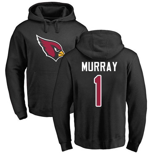 Arizona Cardinals Men Black Kyler Murray Name And Number Logo NFL Football 1 Pullover Hoodie Sweatshirts